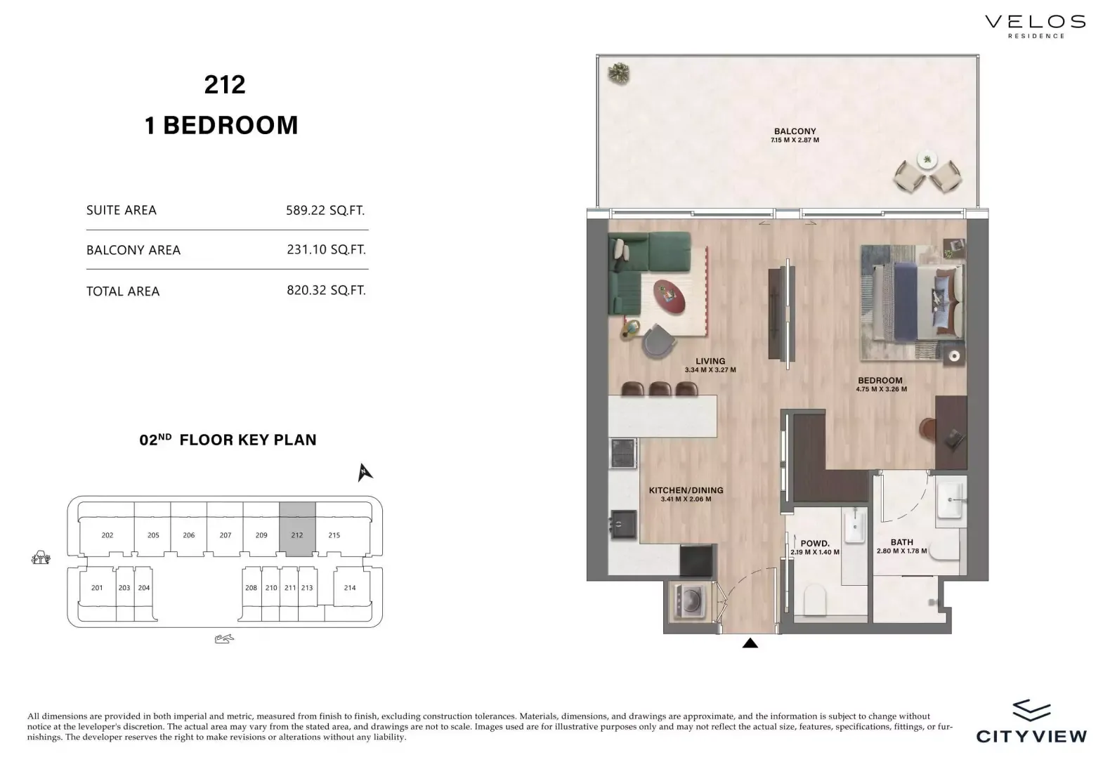 Floor plan for Type 212