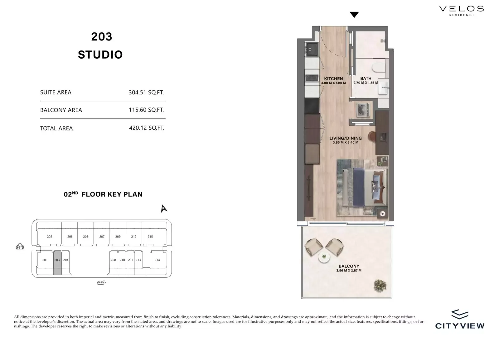 Floor plan for Type 203