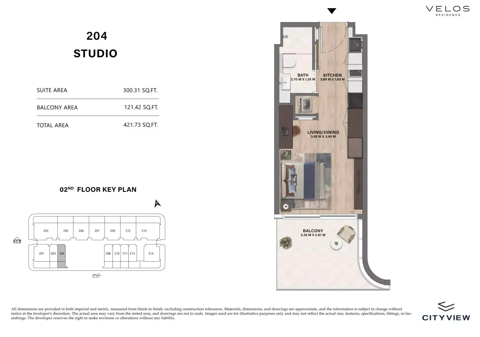 Floor plan for Type 204