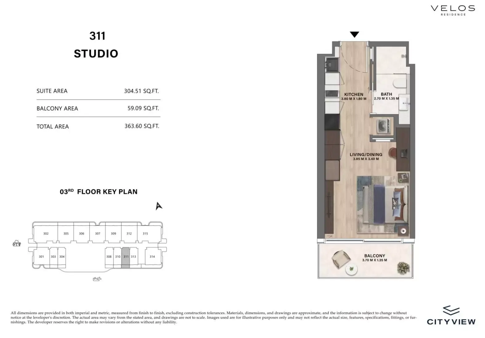 Floor plan for Type 311