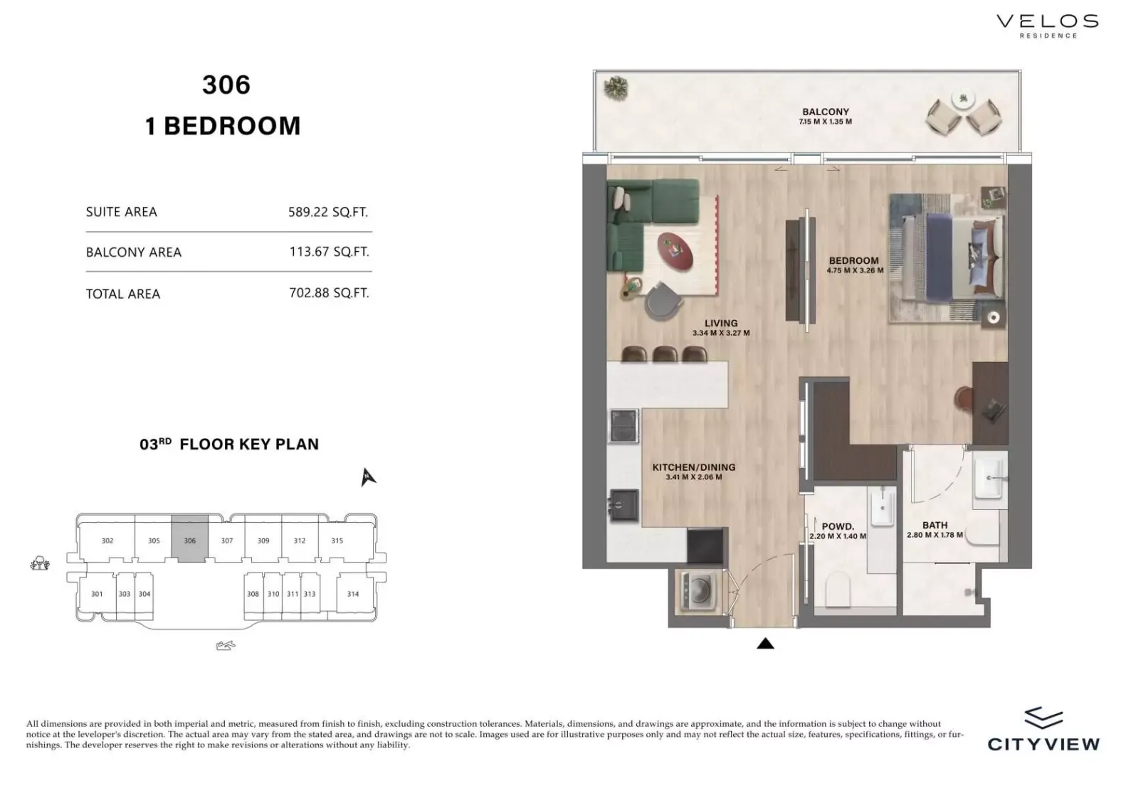 Floor plan for Type 306