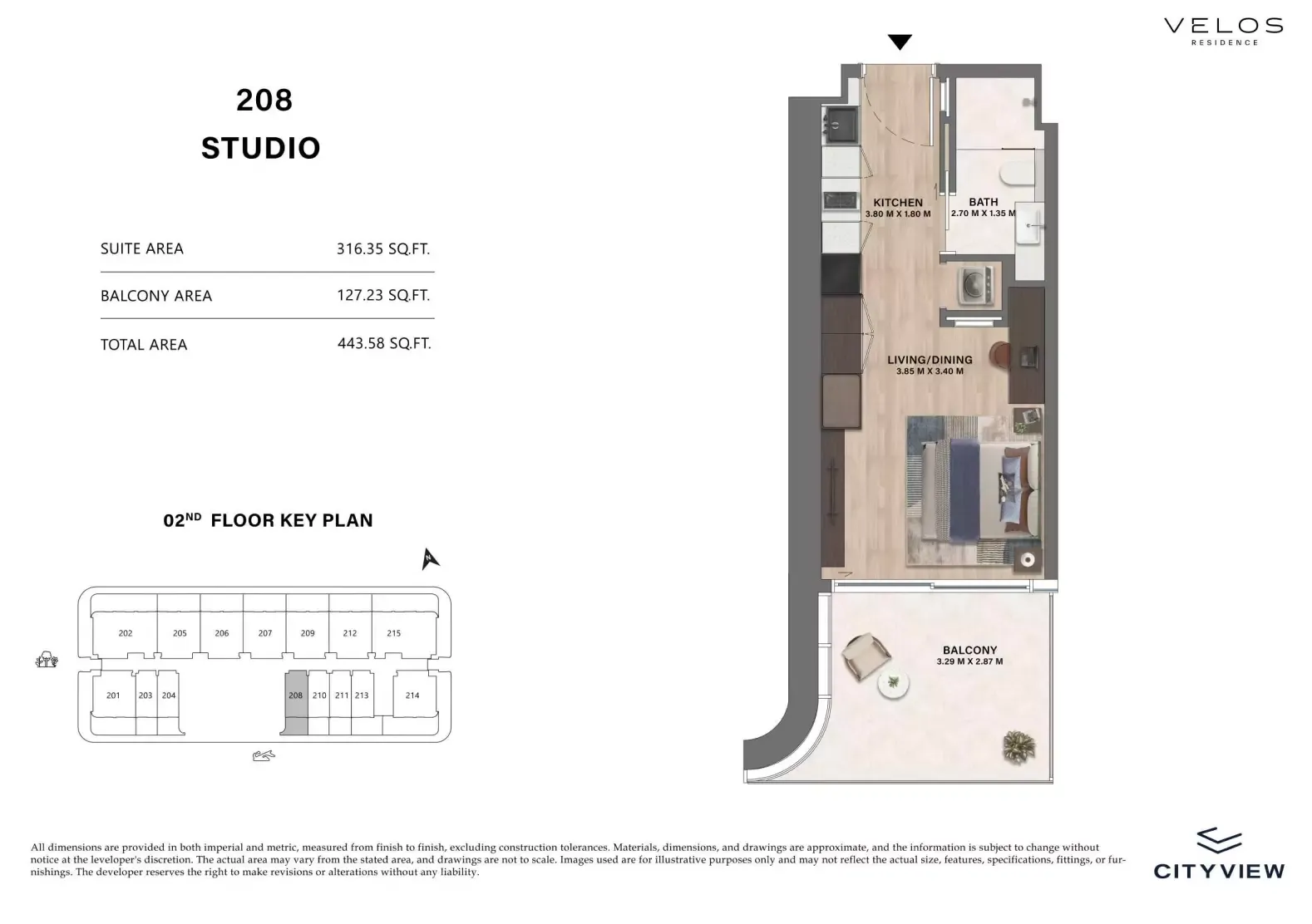 Floor plan for Type 208