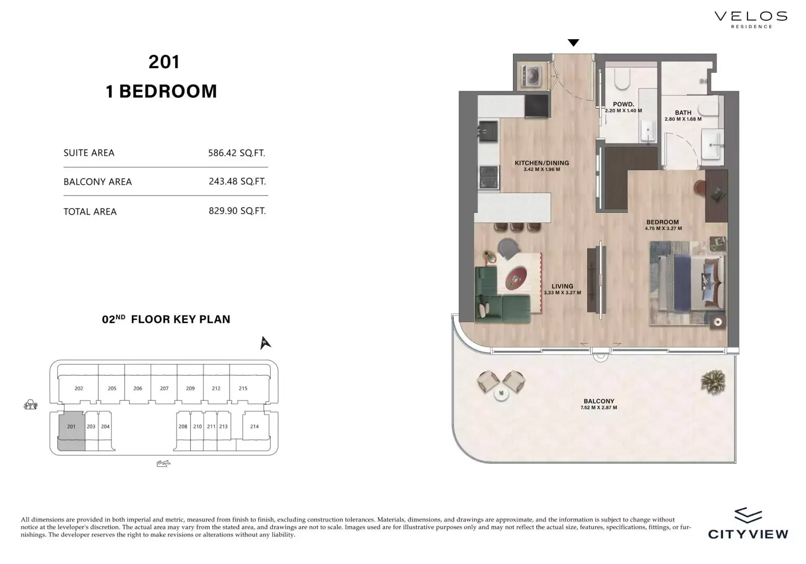 Floor plan for Type 201