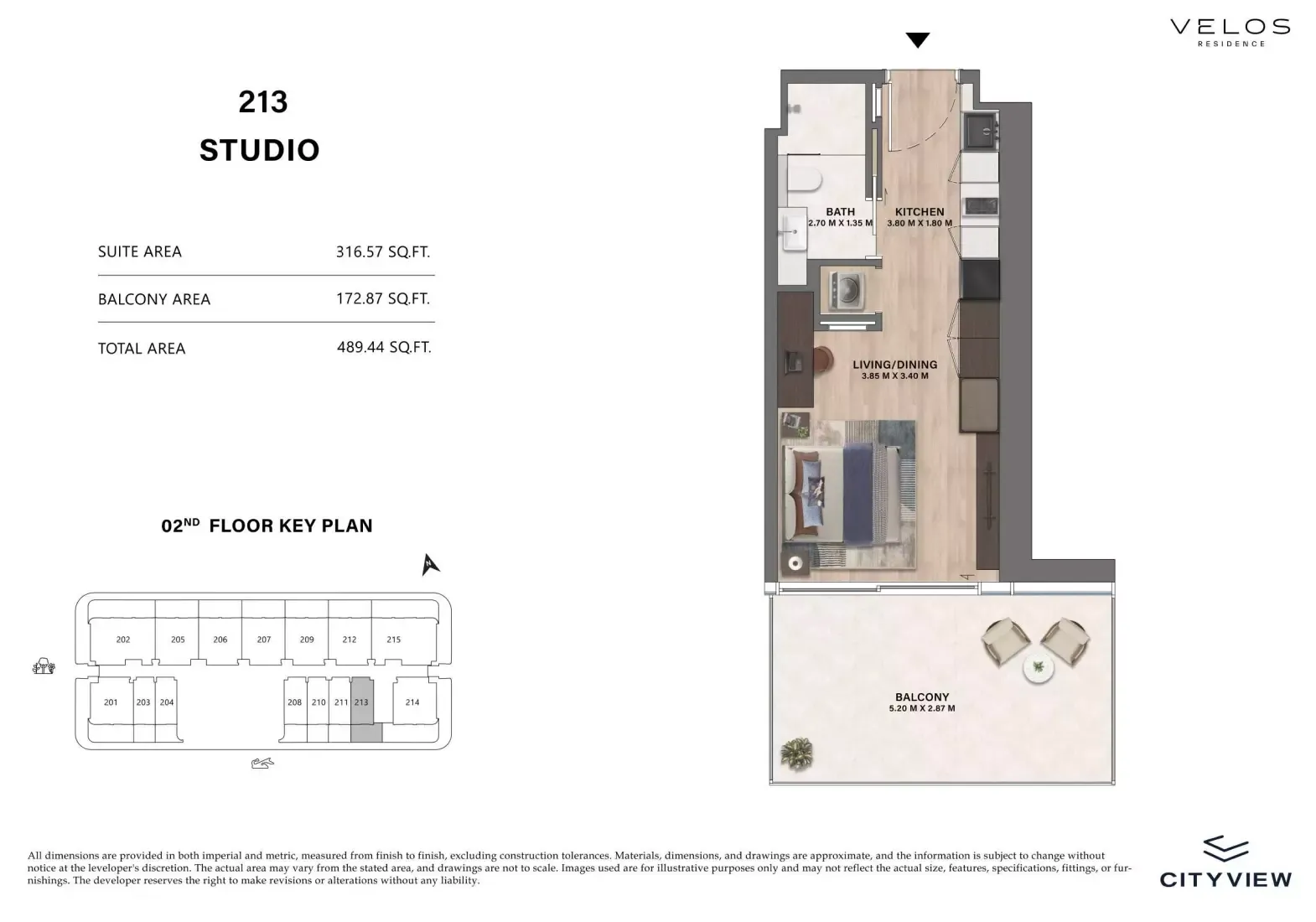 Floor plan for Type 213