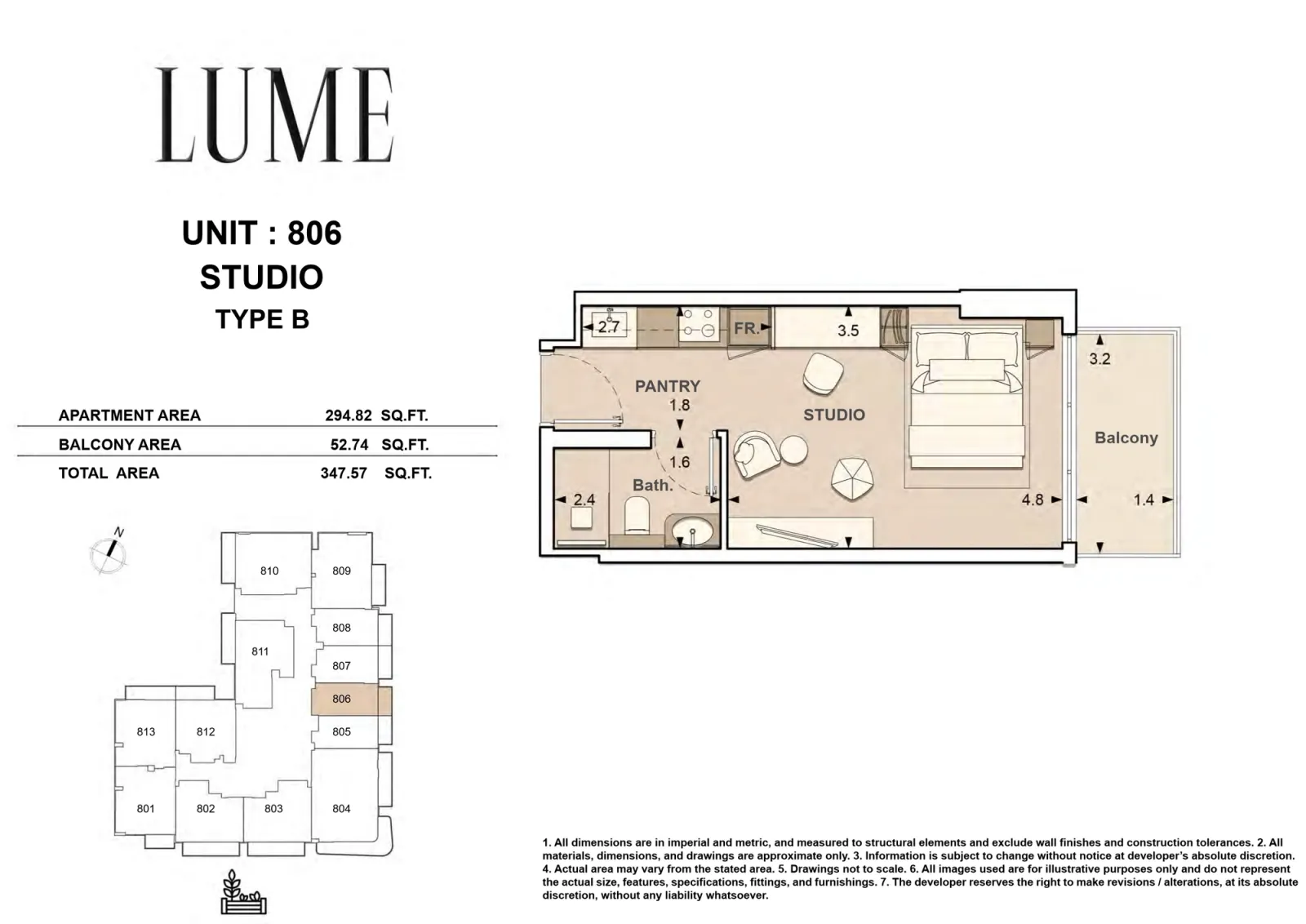 Floor plan for Type B-806