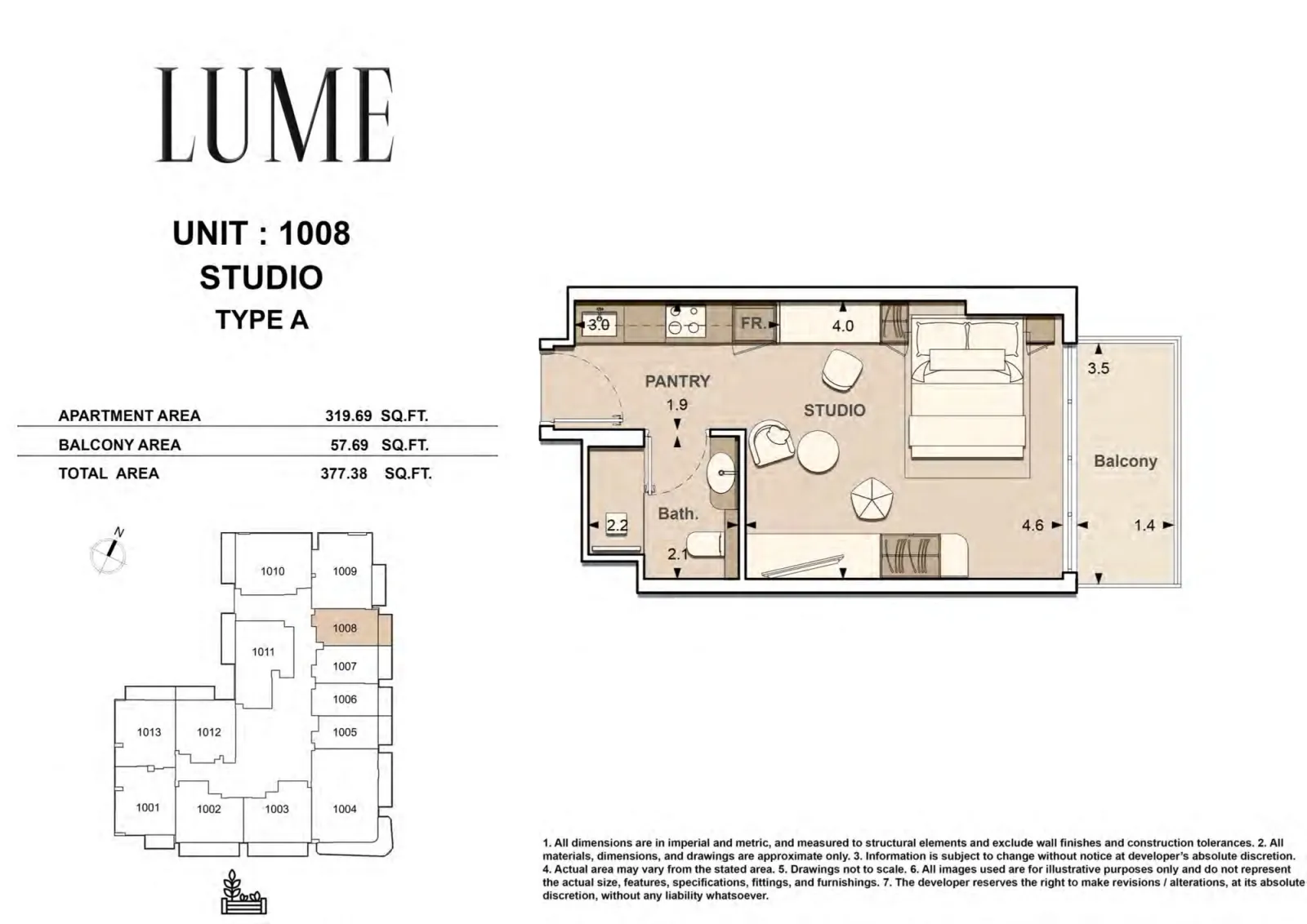 Floor plan for Type A-1008