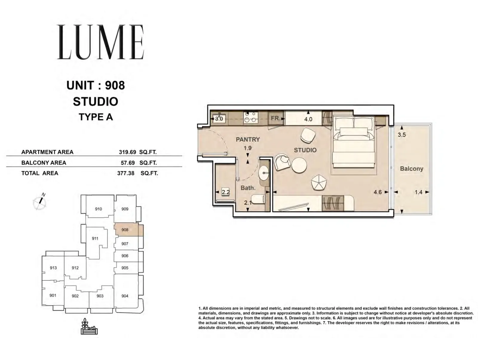 Floor plan for Type A-908