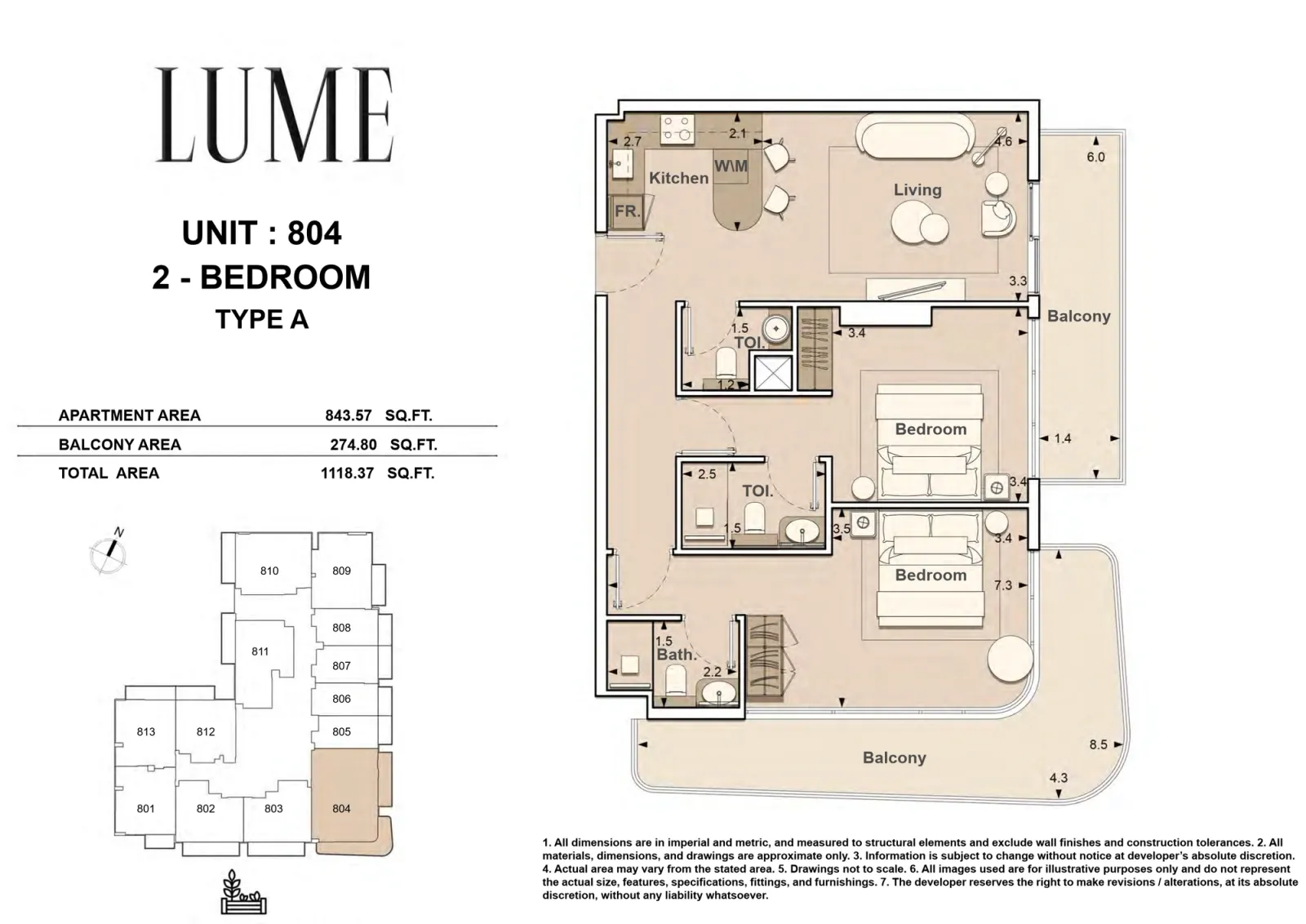 Floor plan for Type A-804