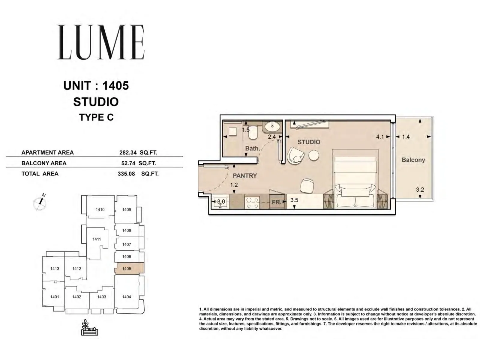 Floor plan for Type C-1405