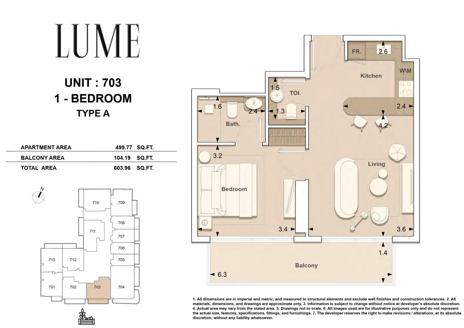 Floor plan for Type A-703