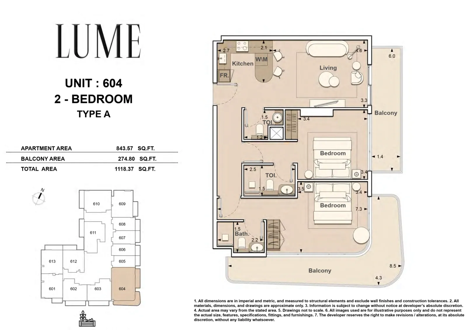 Floor plan for Type A-604
