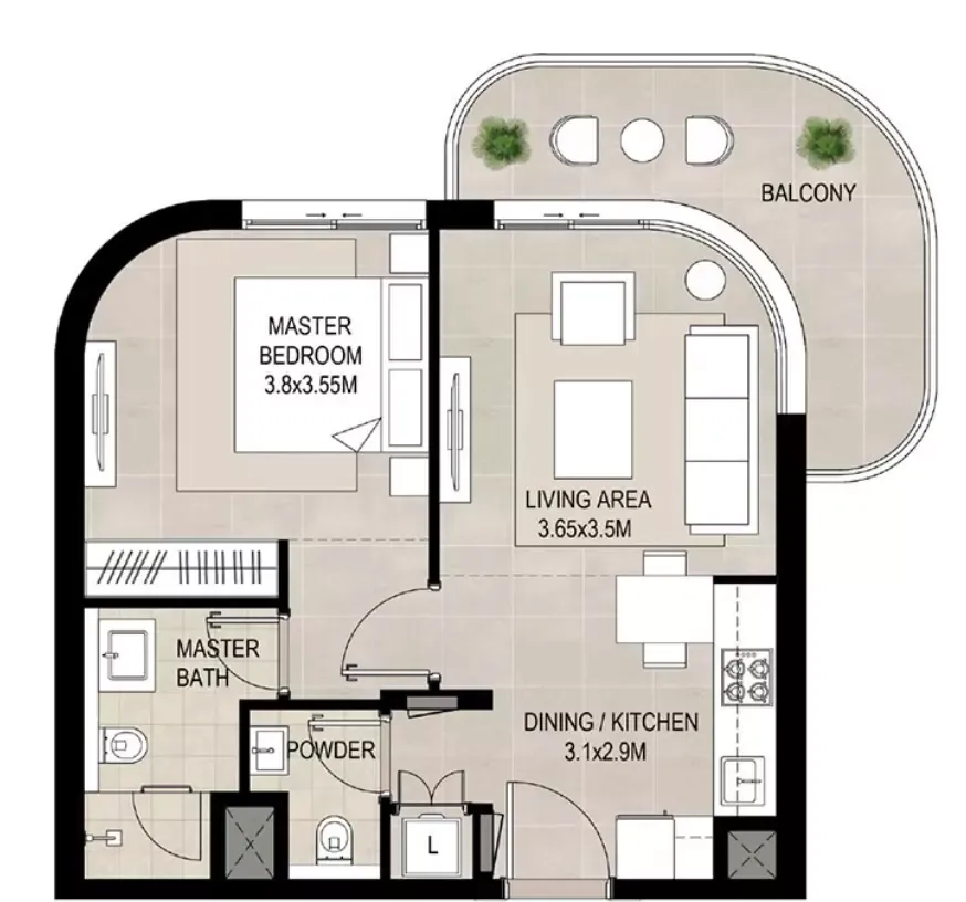 Floor plan for Type E