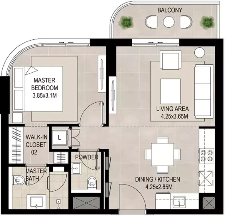 Floor plan for Type D
