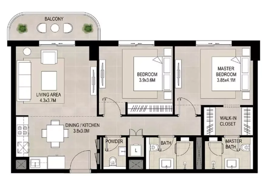 Floor plan for Type B