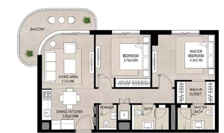 Floor plan for Type D