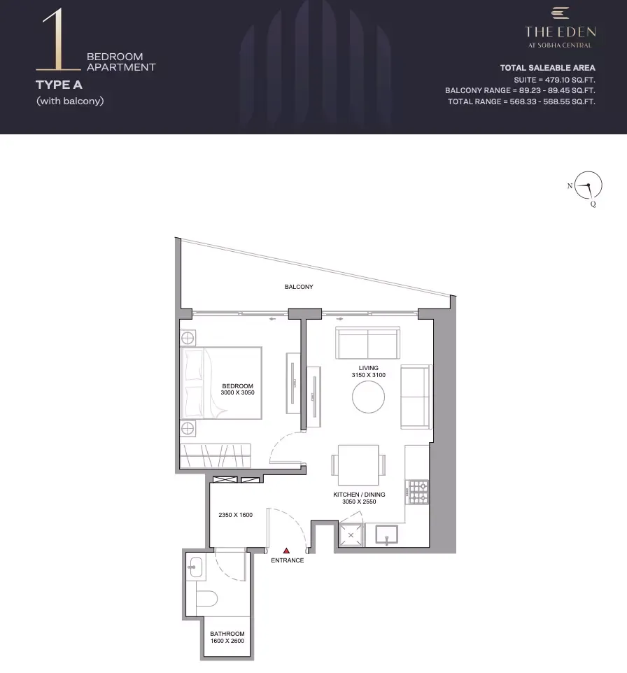 Floor plan for Type A
