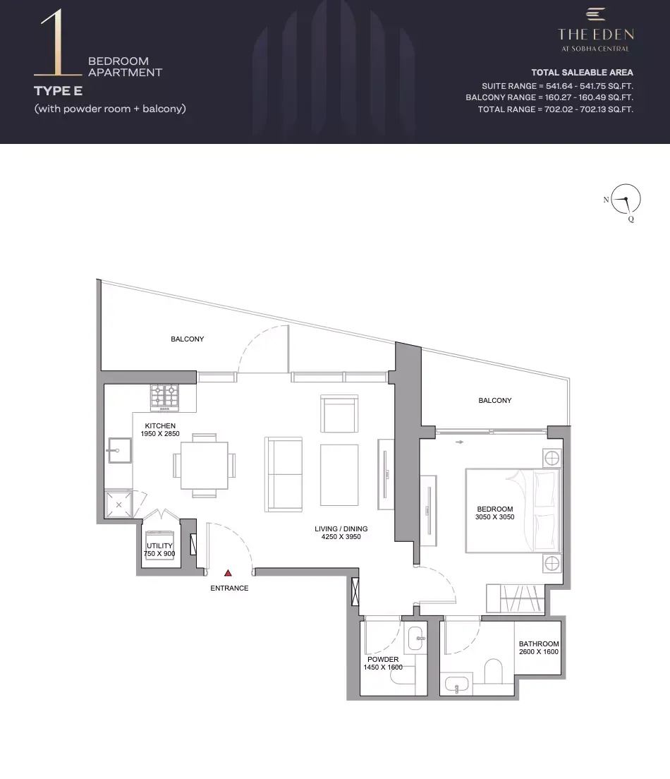 Floor plan for Type E
