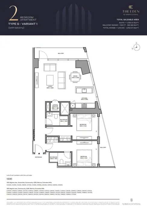 Floor plan for Type G Variant 1