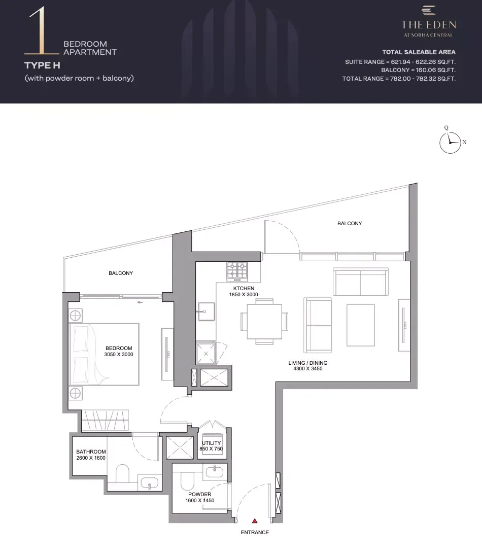 Floor plan for Type H