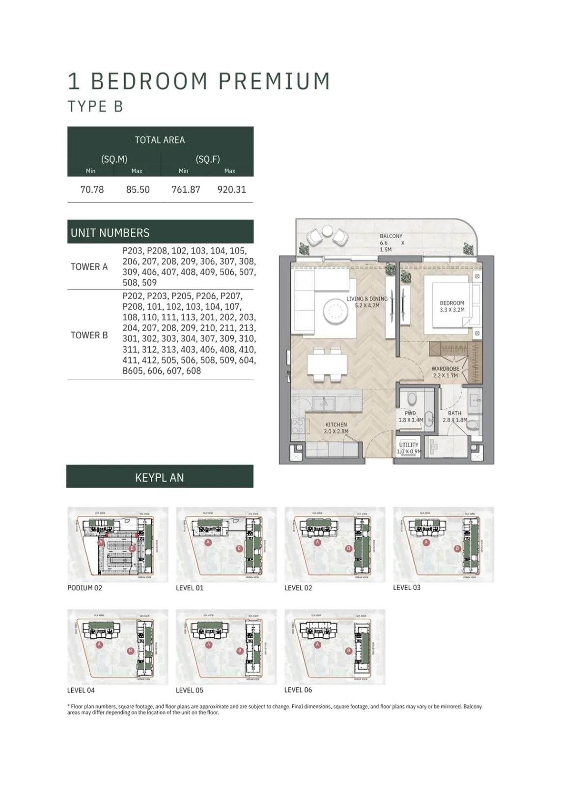 Floor plan for Type B1
