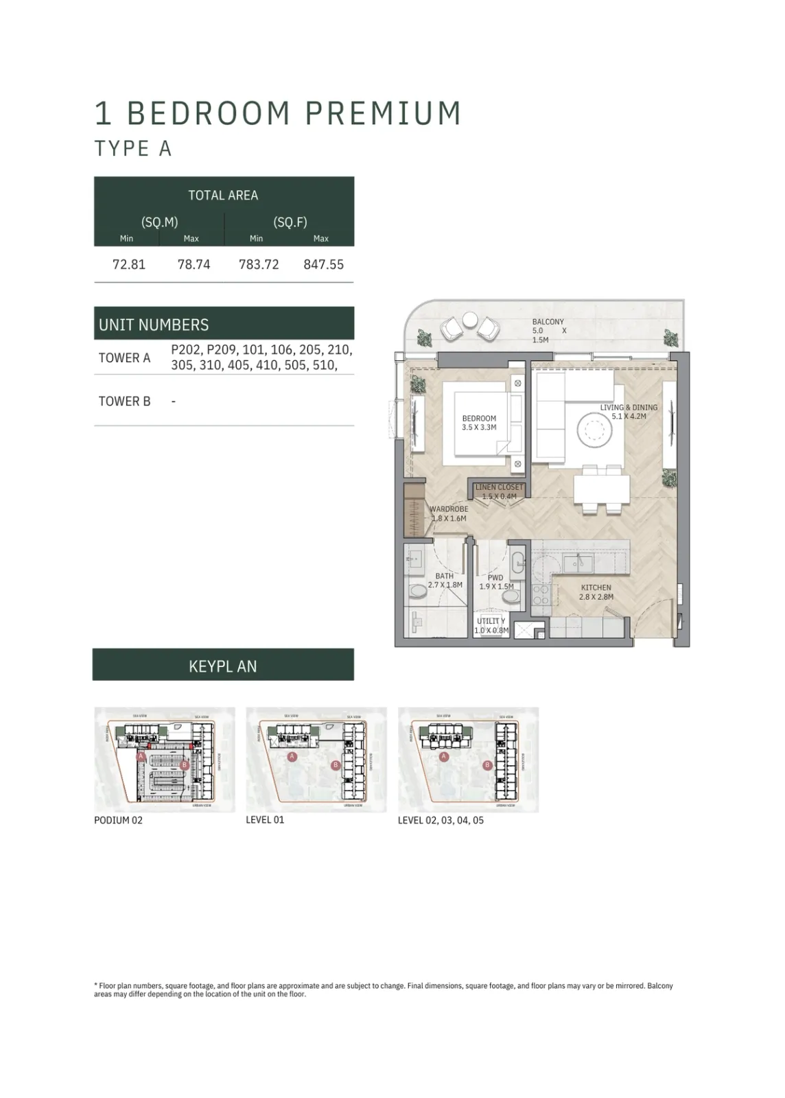 Floor plan for Type A1