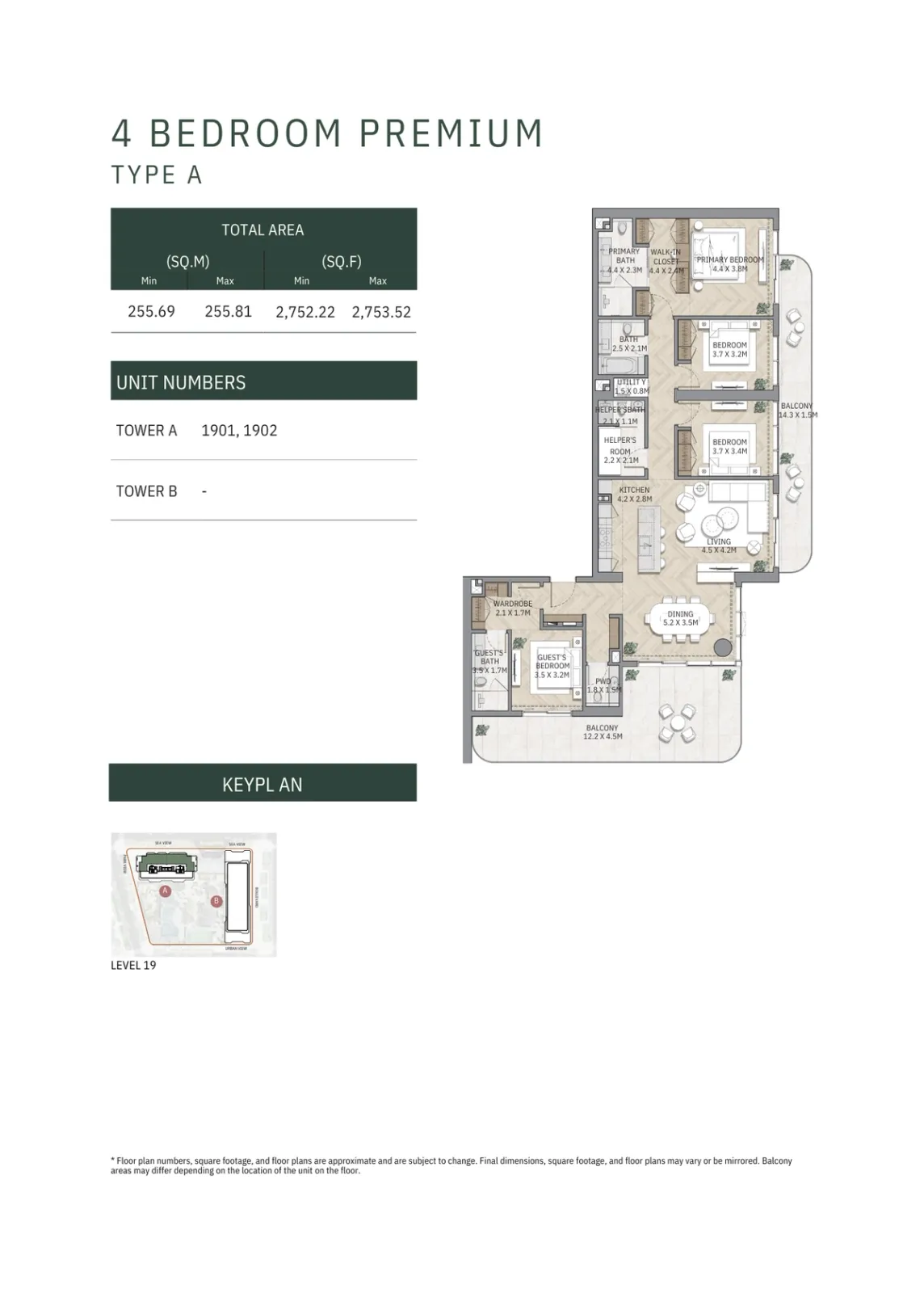 Floor plan for Type A