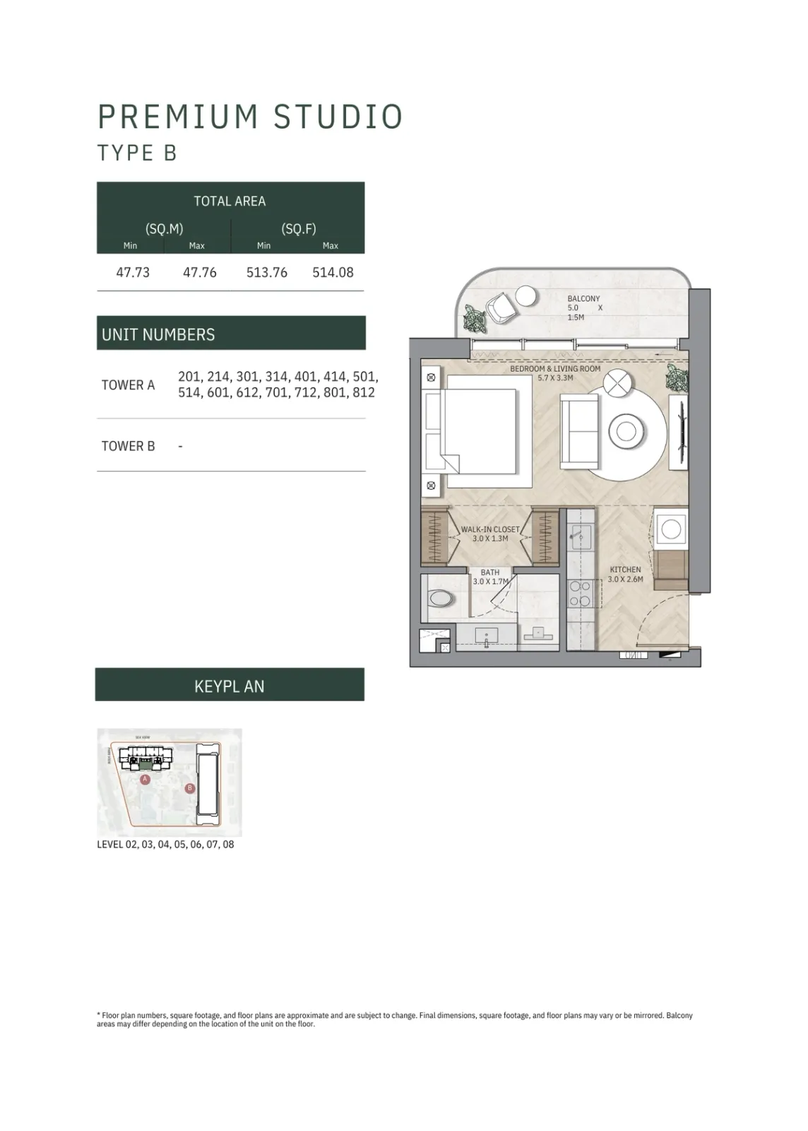 Floor plan for Type B