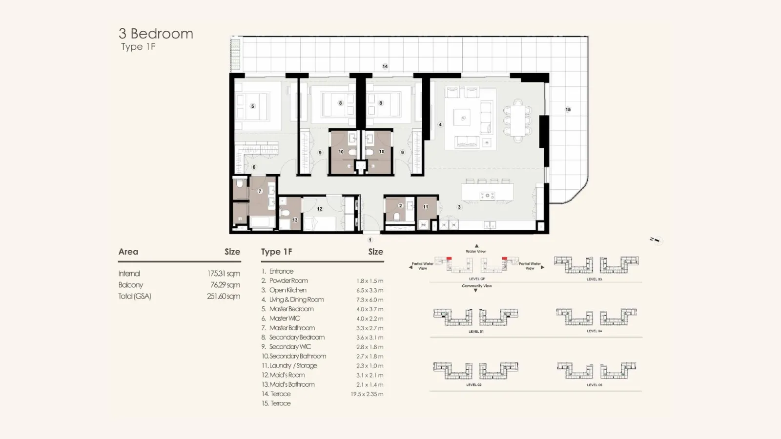 Floor plan for Type 1F