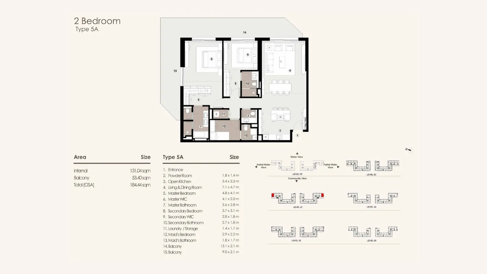 Floor plan for Type 5A