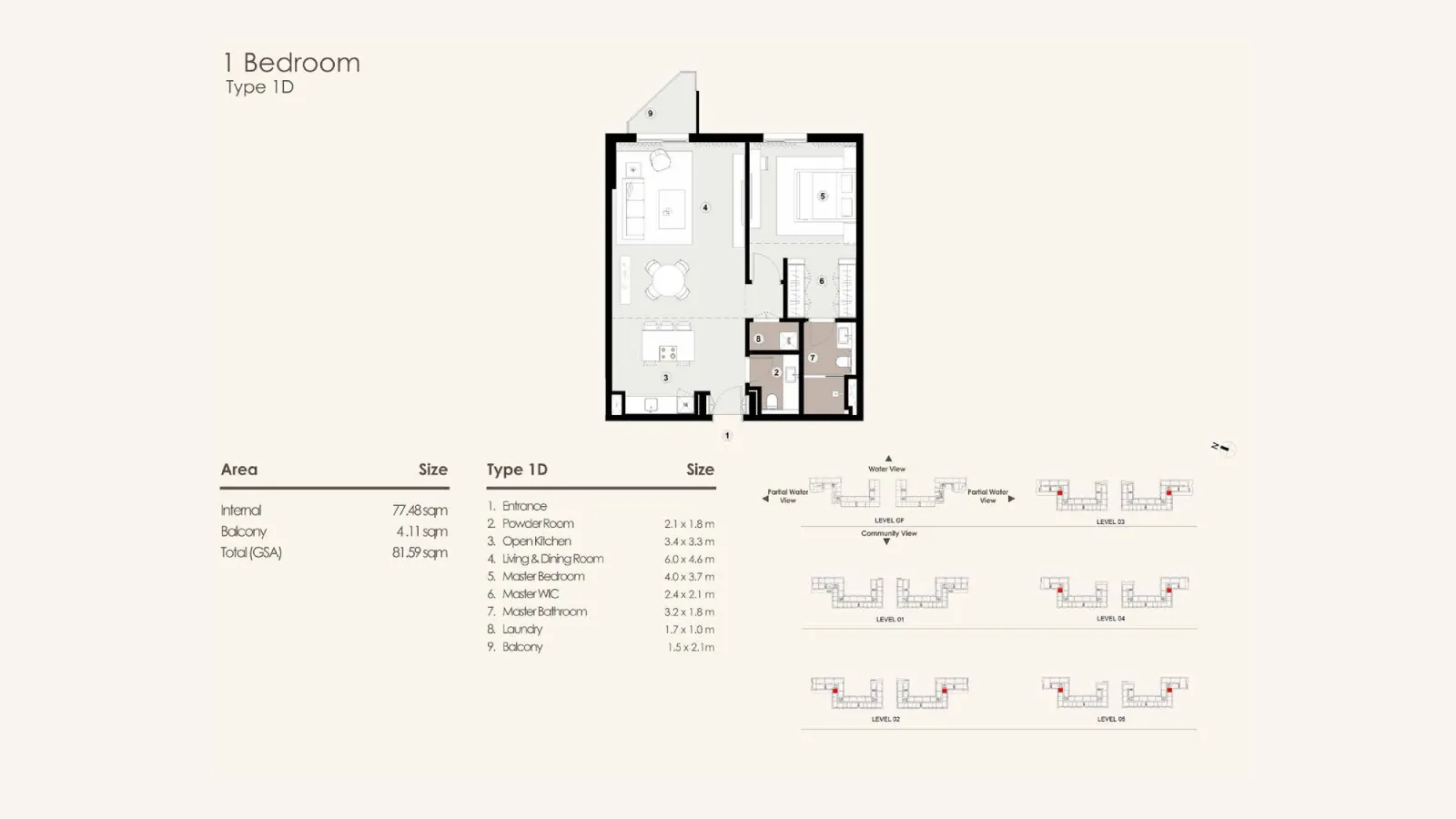 Floor plan for Type 1D