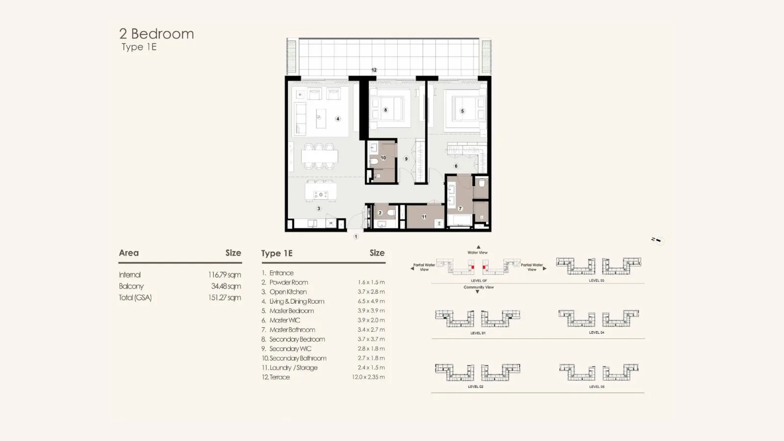 Floor plan for Type 1E