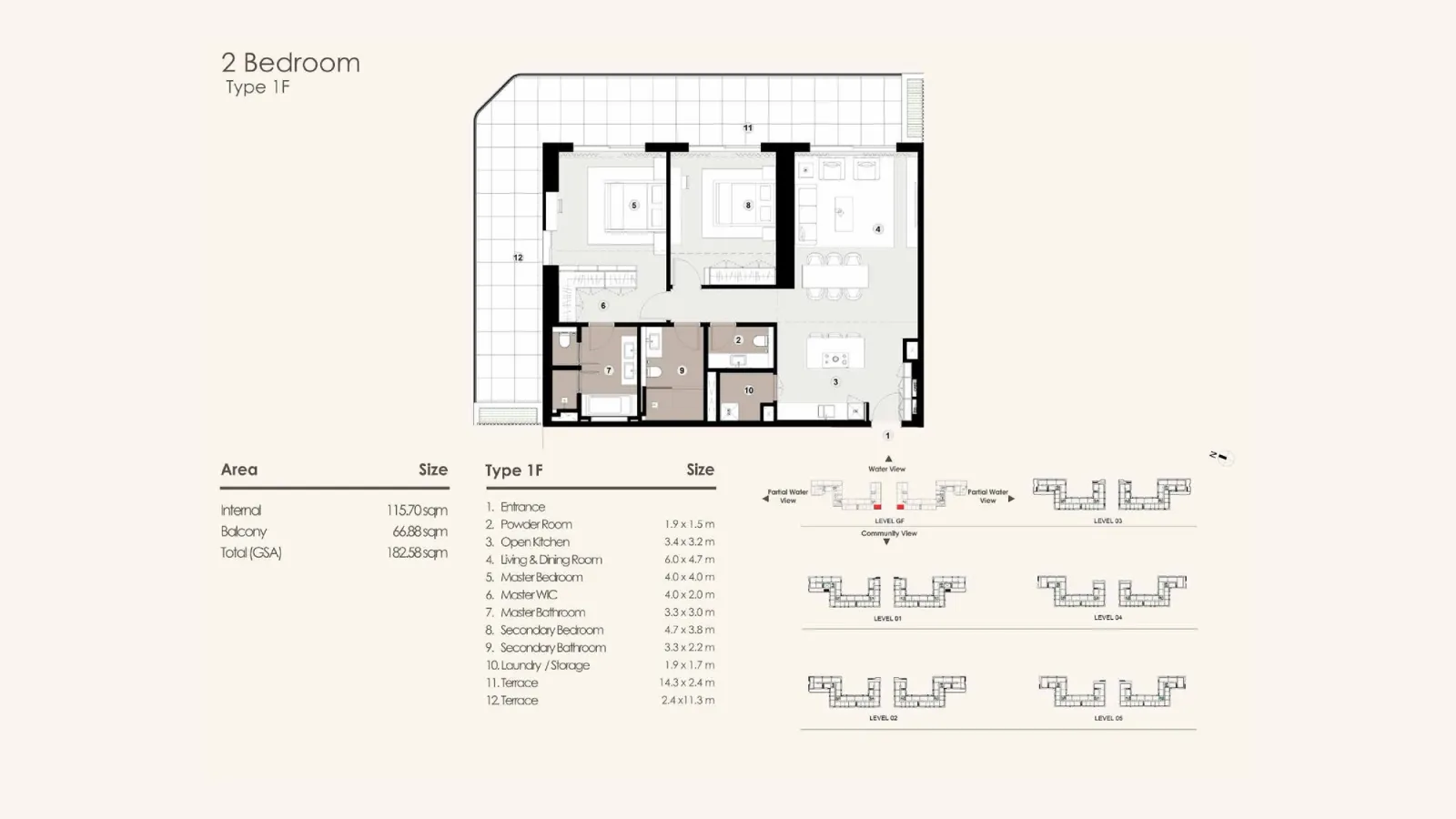 Floor plan for Type 1F