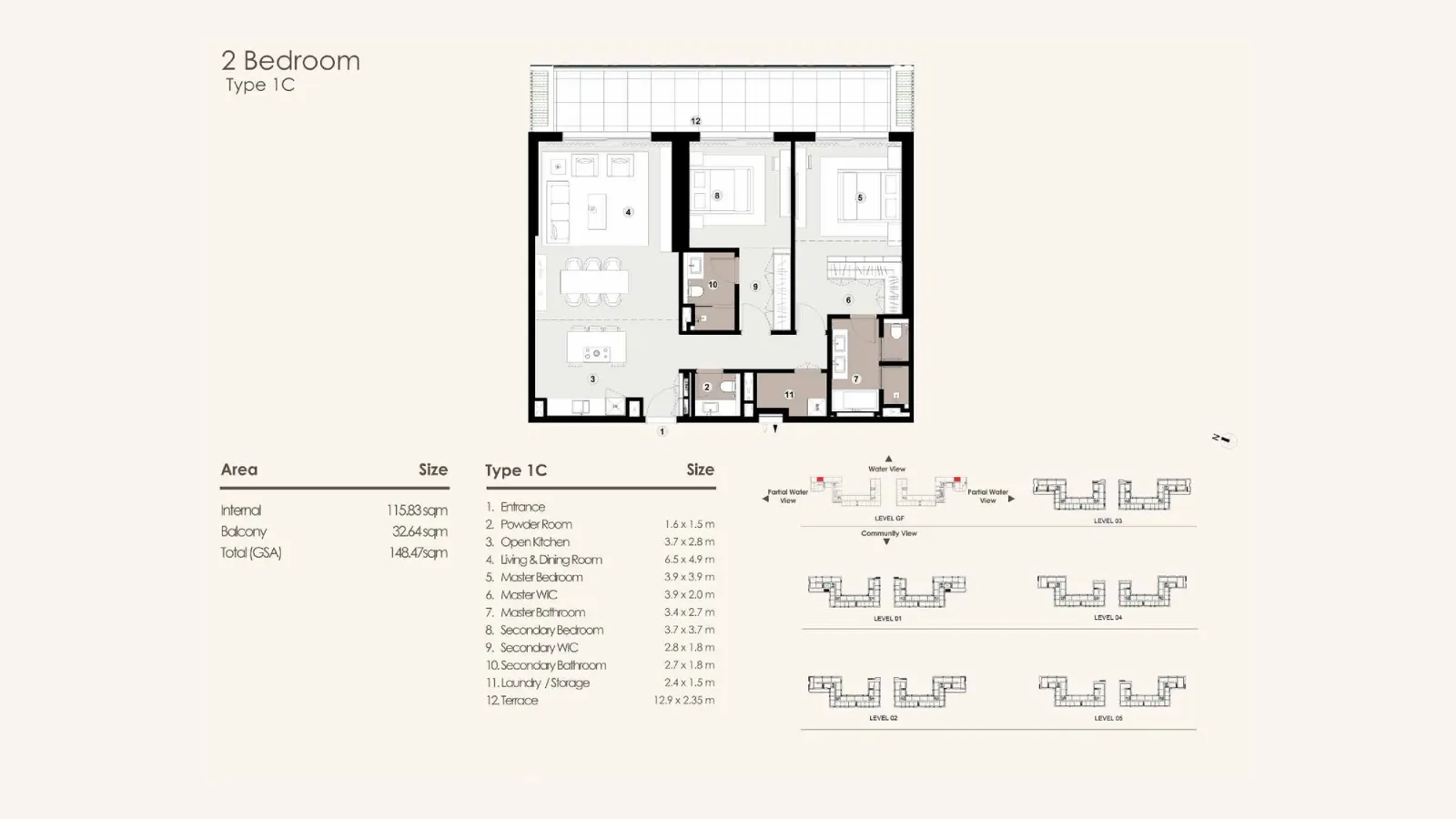 Floor plan for Type 1C