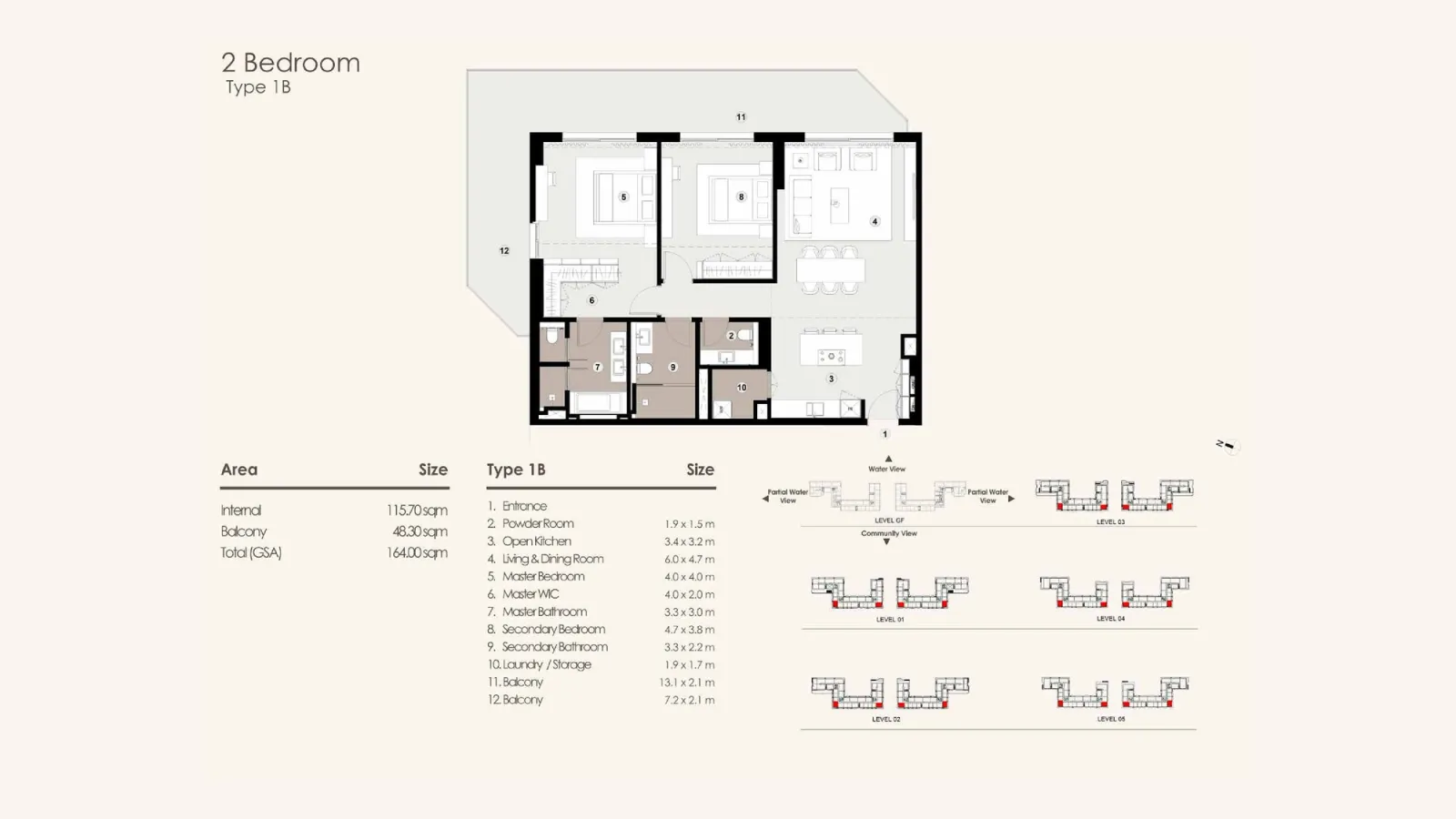 Floor plan for Type 1B