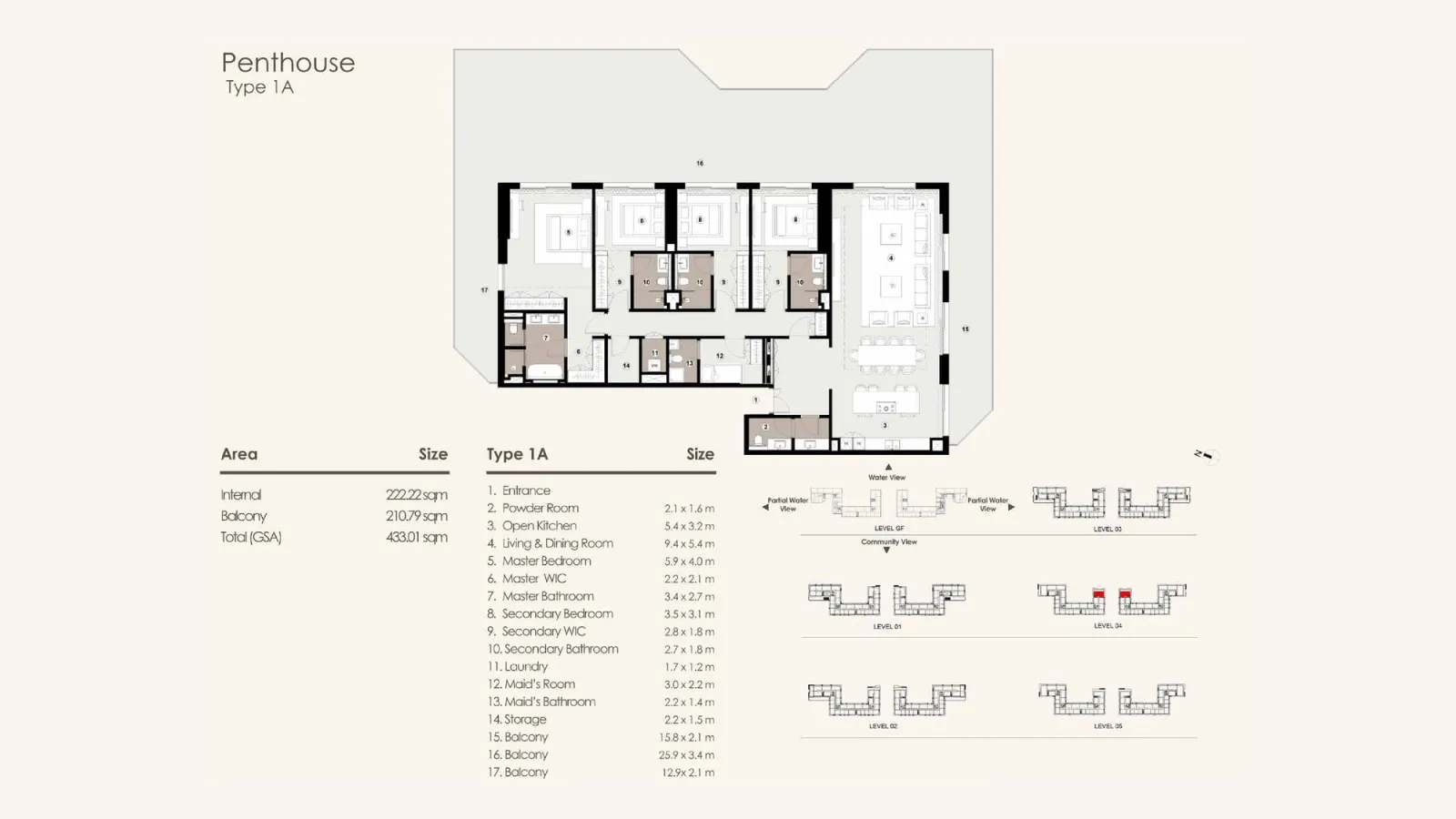 Floor plan for Type 1A