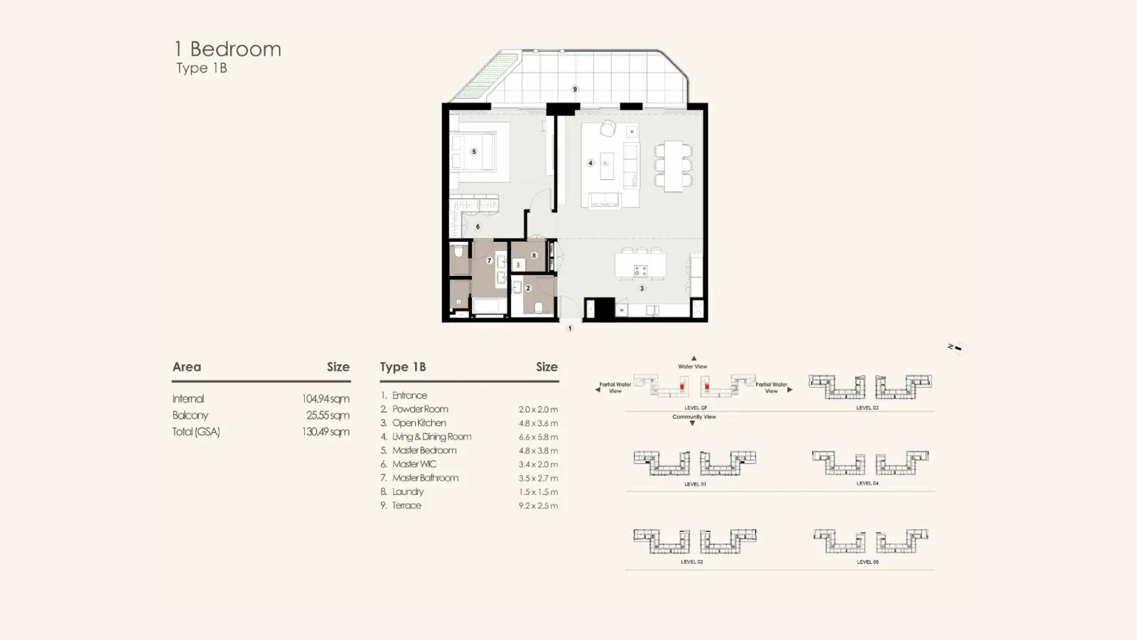 Floor plan for Type 1B