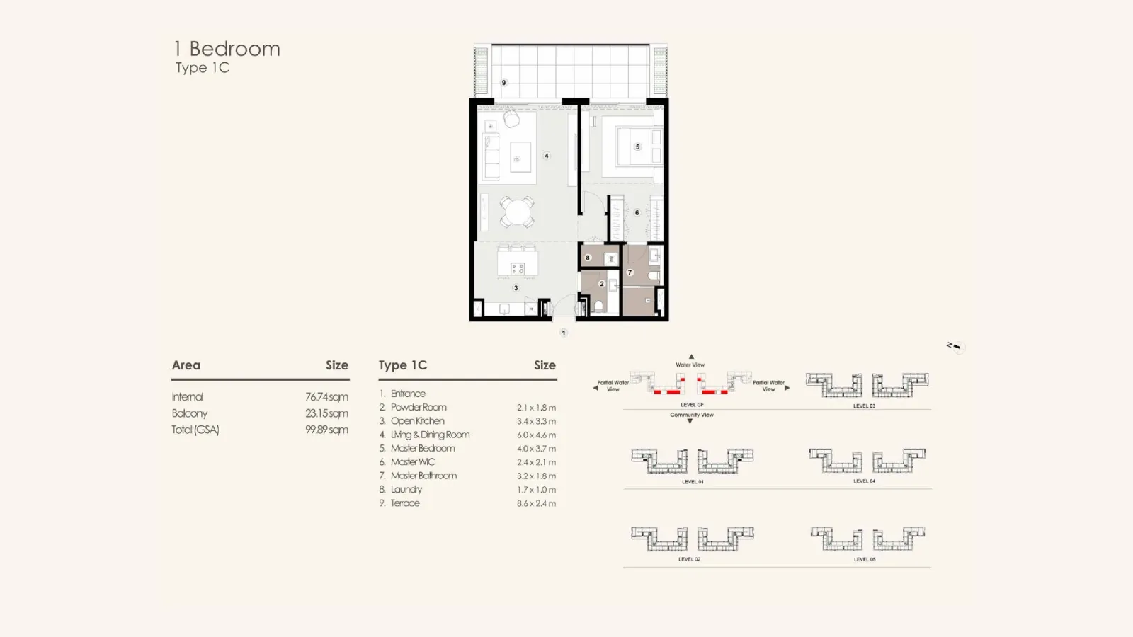 Floor plan for Type 1C