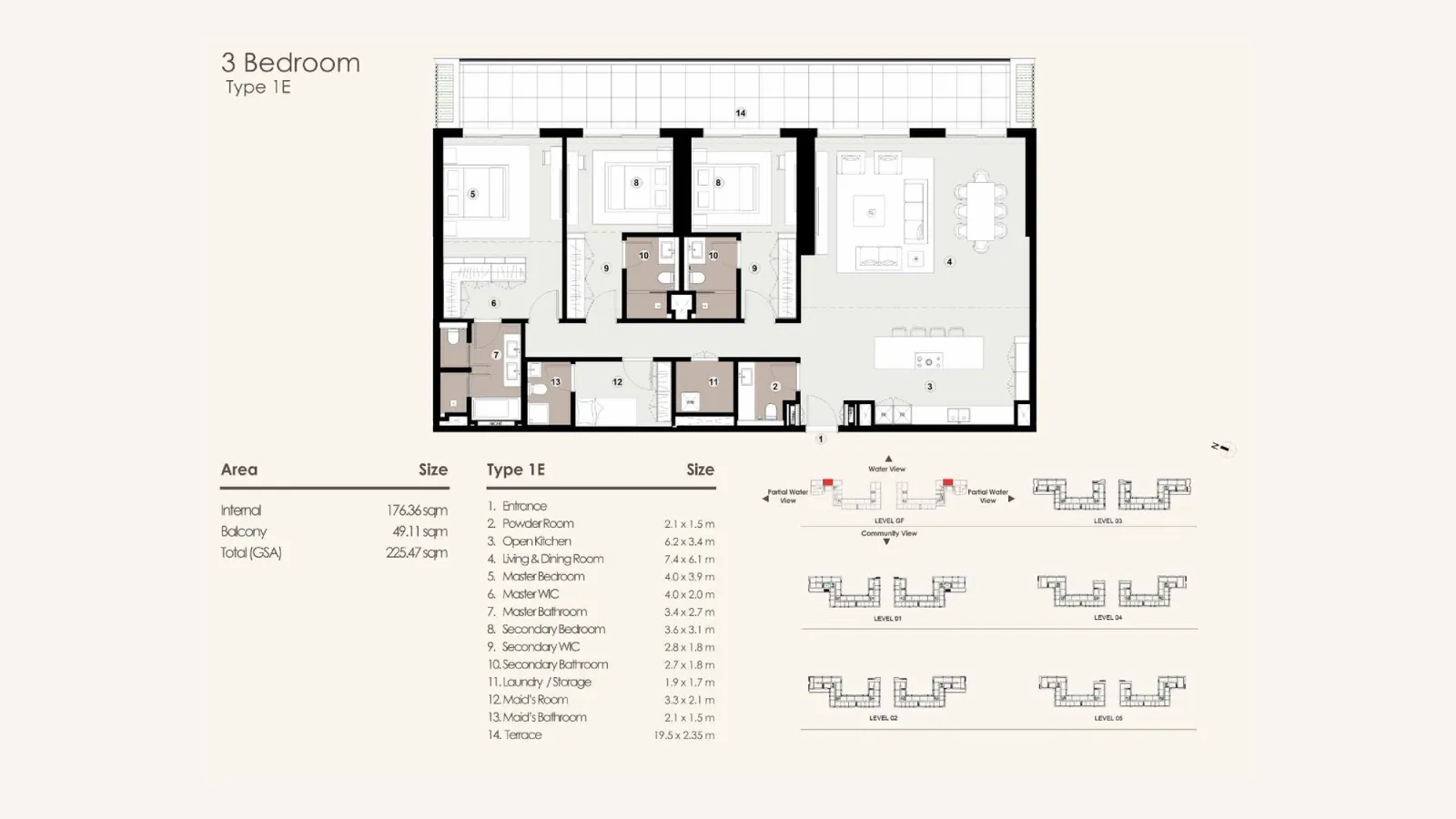 Floor plan for Type 1E