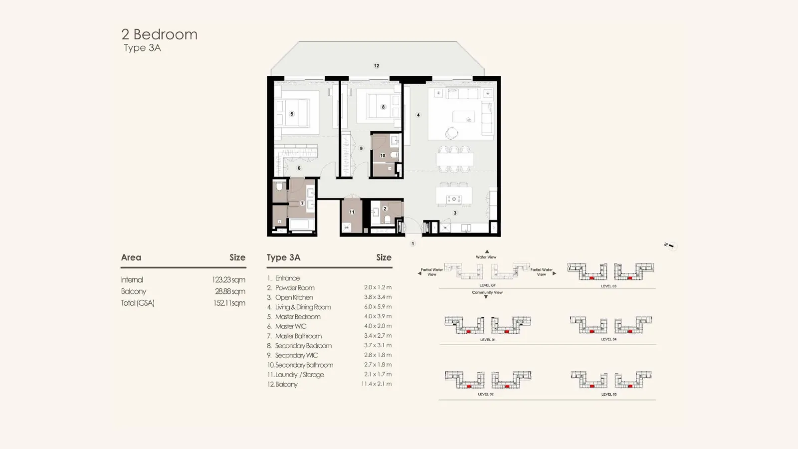 Floor plan for Type 3A