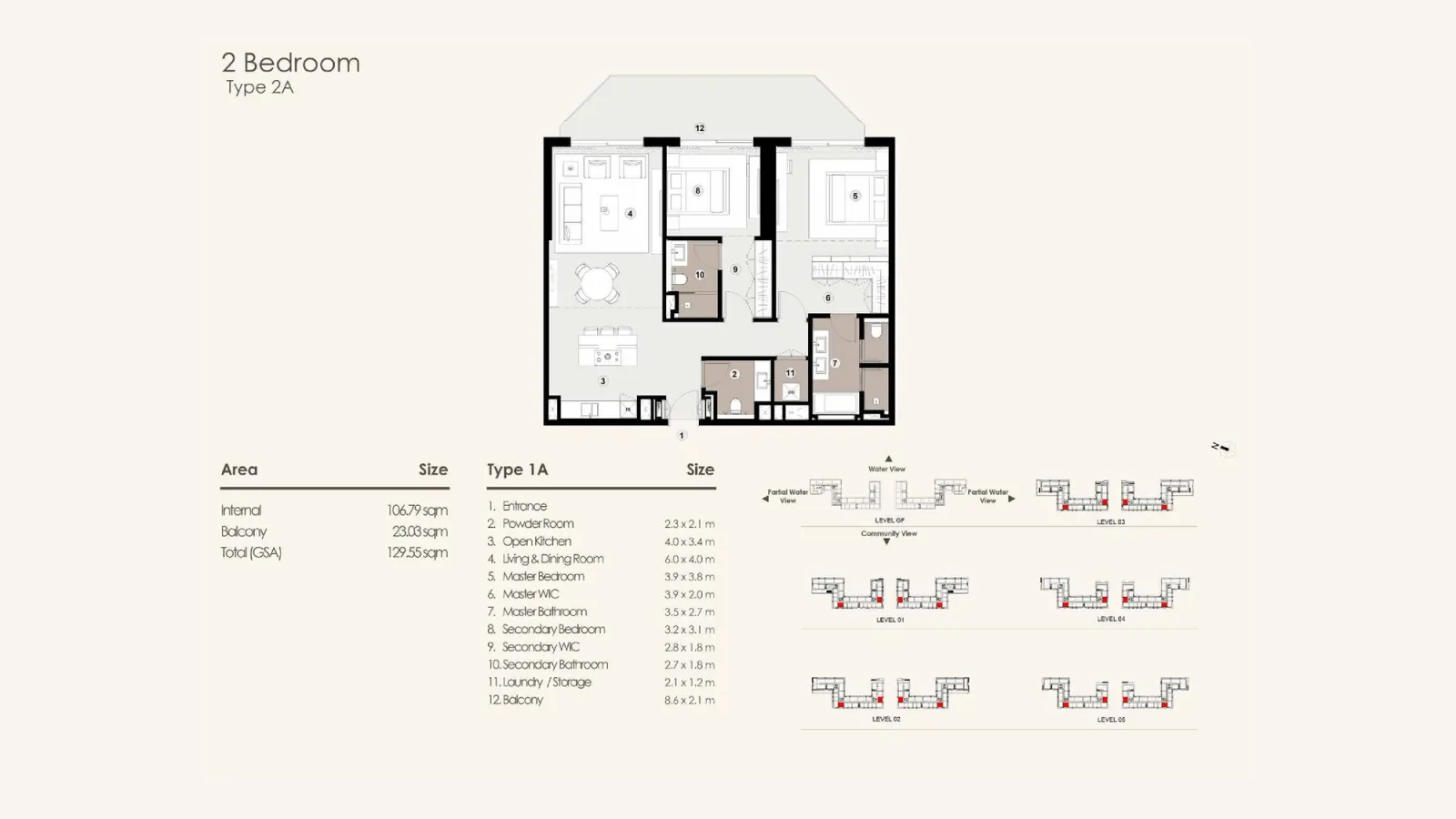 Floor plan for Type 2A