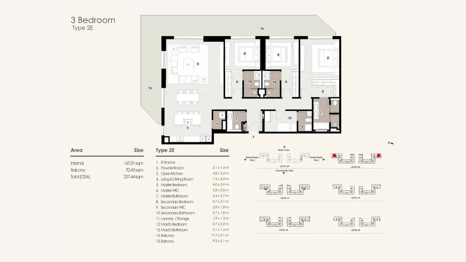 Floor plan for Type 2E