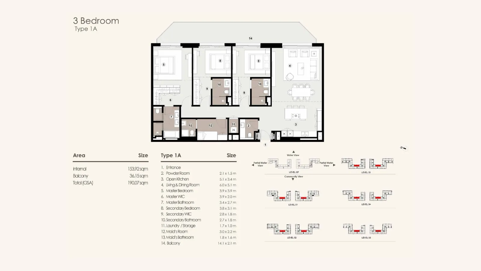 Floor plan for Type 1A