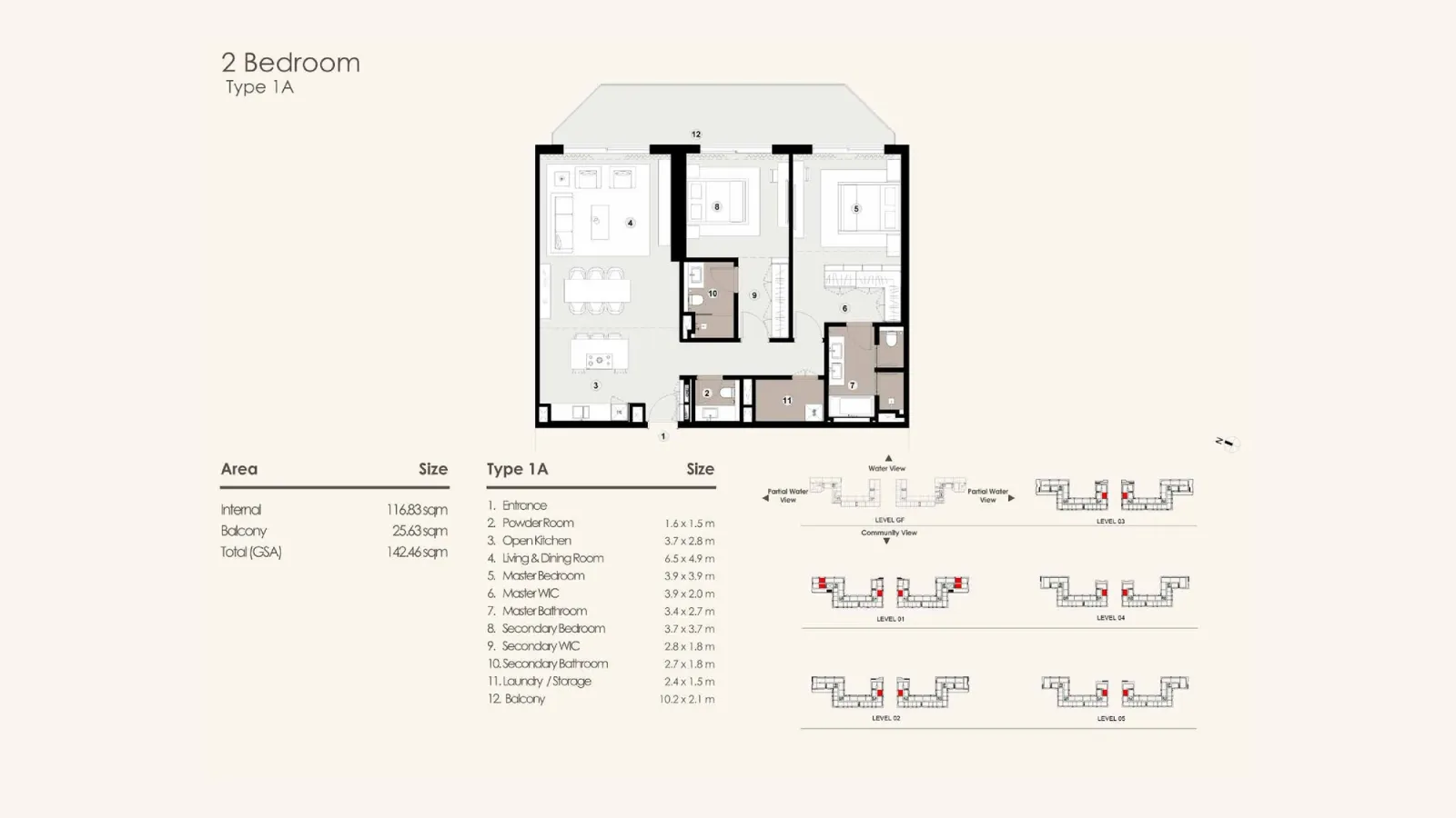 Floor plan for Type 1A