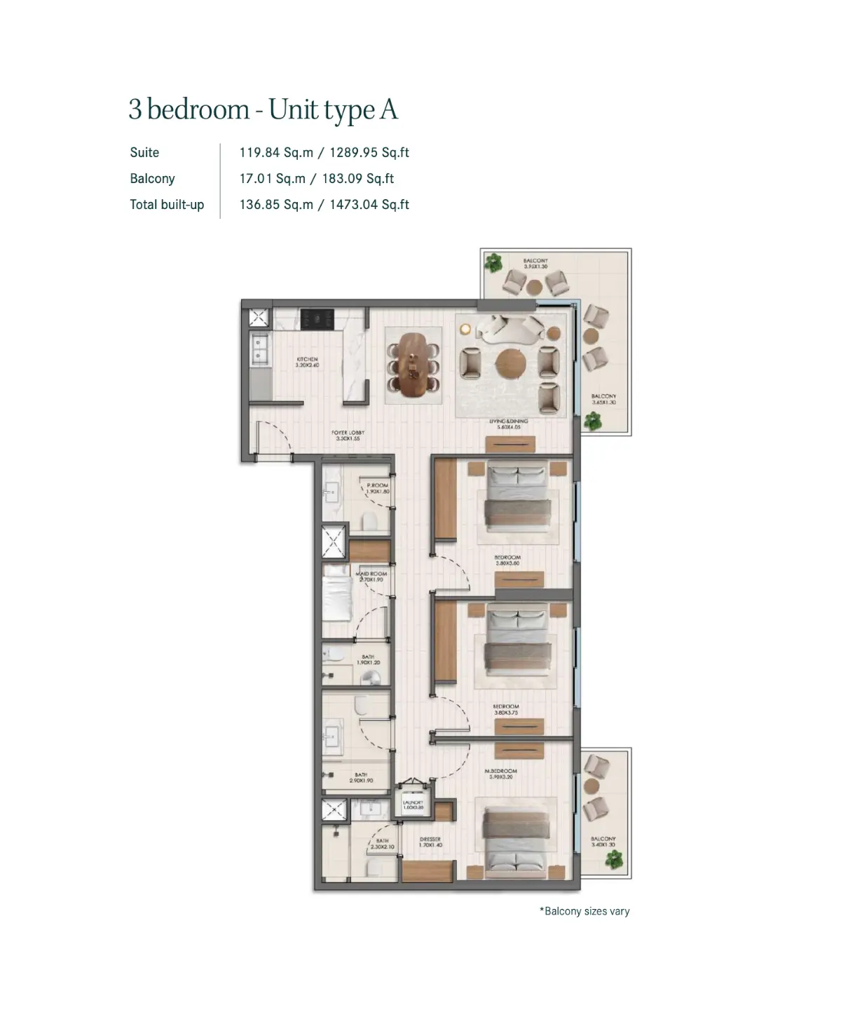 Floor plan for Type A