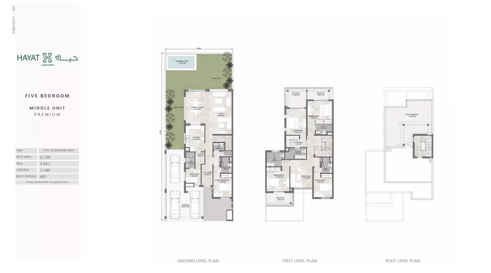Floor plan for Type 5BR Middle