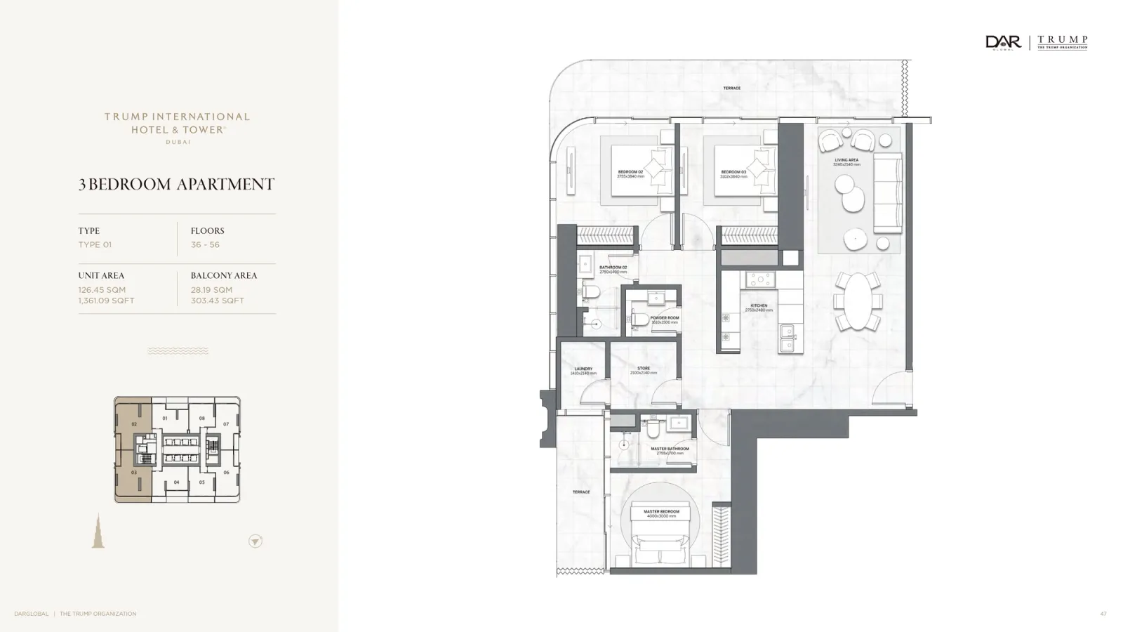 Floor plan for Type 01