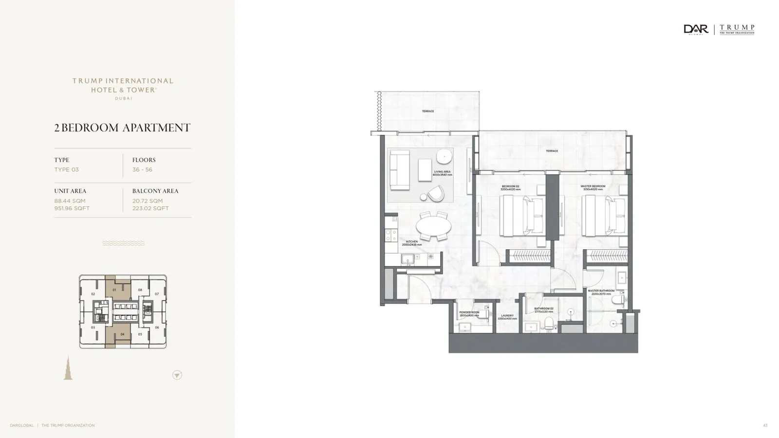 Floor plan for Type 03