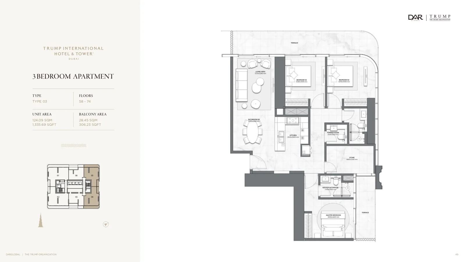 Floor plan for Type 03