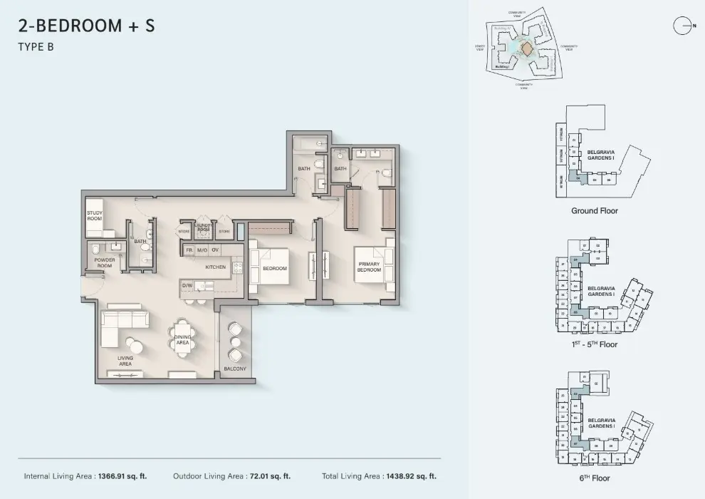 Floor plan for Type B-S