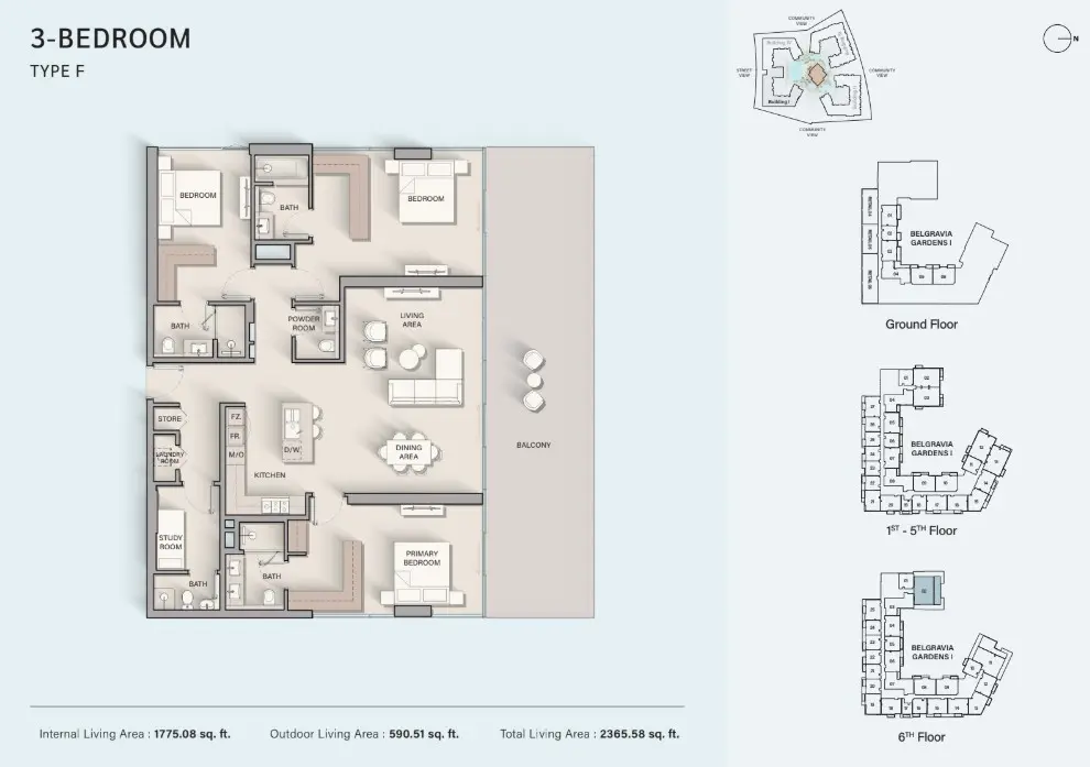 Floor plan for Type F